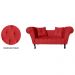 Recamier Divã Namoradeira Dubai Capitonê Suede Vermelho