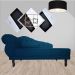 Recamier Namoradeira Divã Lado Direito Larissa Suede Azul Marinho - DS Estofados
