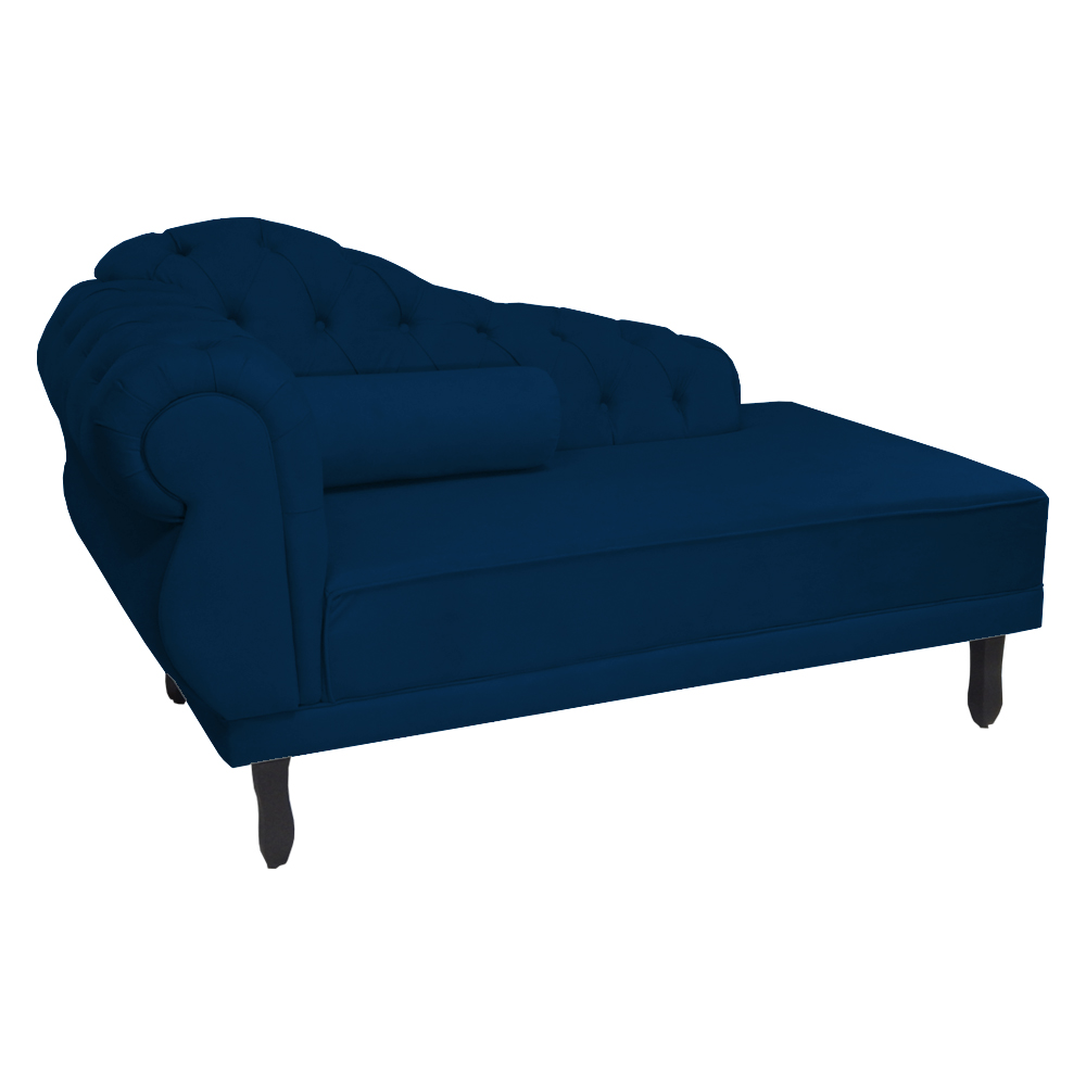 Recamier Namoradeira Divã Lado Direito Larissa Suede Azul Marinho - DS Estofados