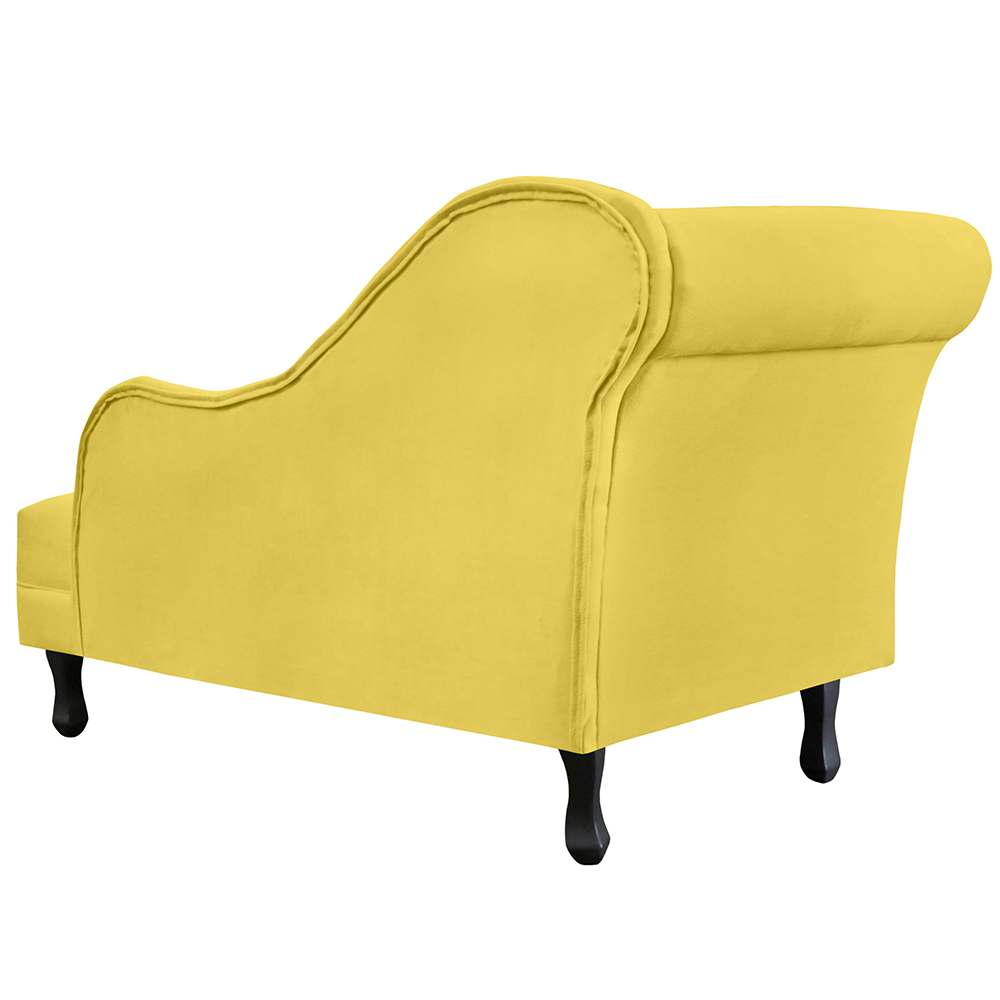 Recamier Namoradeira Divã Lado Direito Olivia Suede Amarelo - DS Estofados