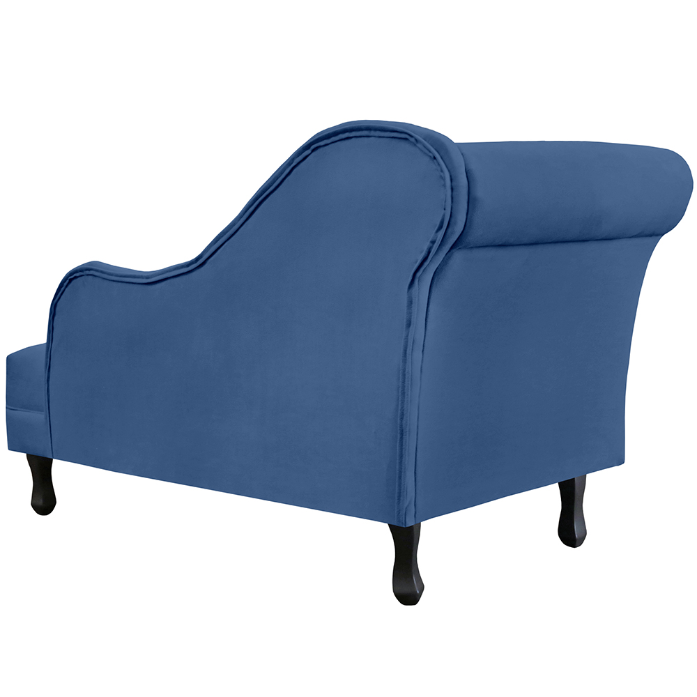 Recamier Namoradeira Divã Lado Direito Olivia Suede Azul Marinho - DS Estofados