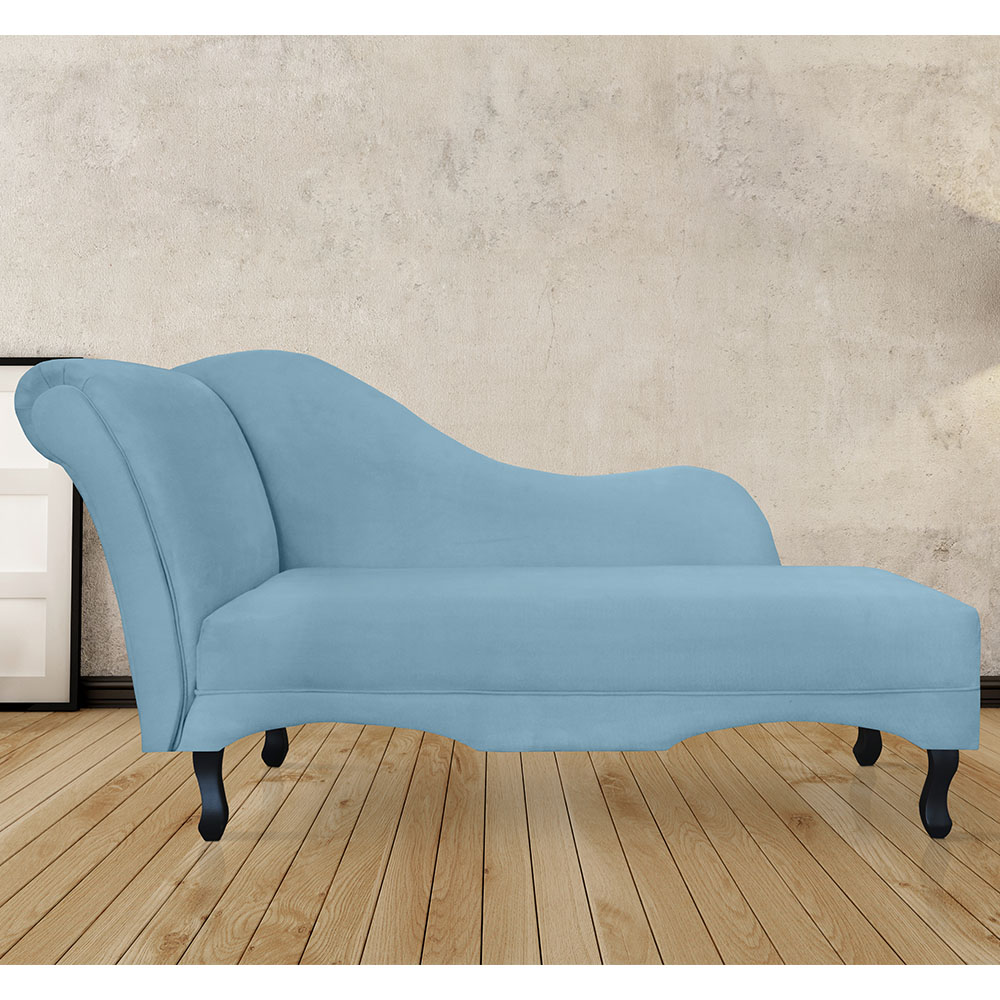 Recamier Namoradeira Divã Lado Direito Olivia Suede Azul Turqueza - DS Estofados