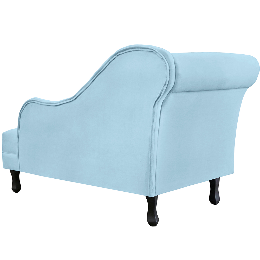Recamier Namoradeira Divã Lado Direito Olivia Suede Azul Turqueza - DS Estofados