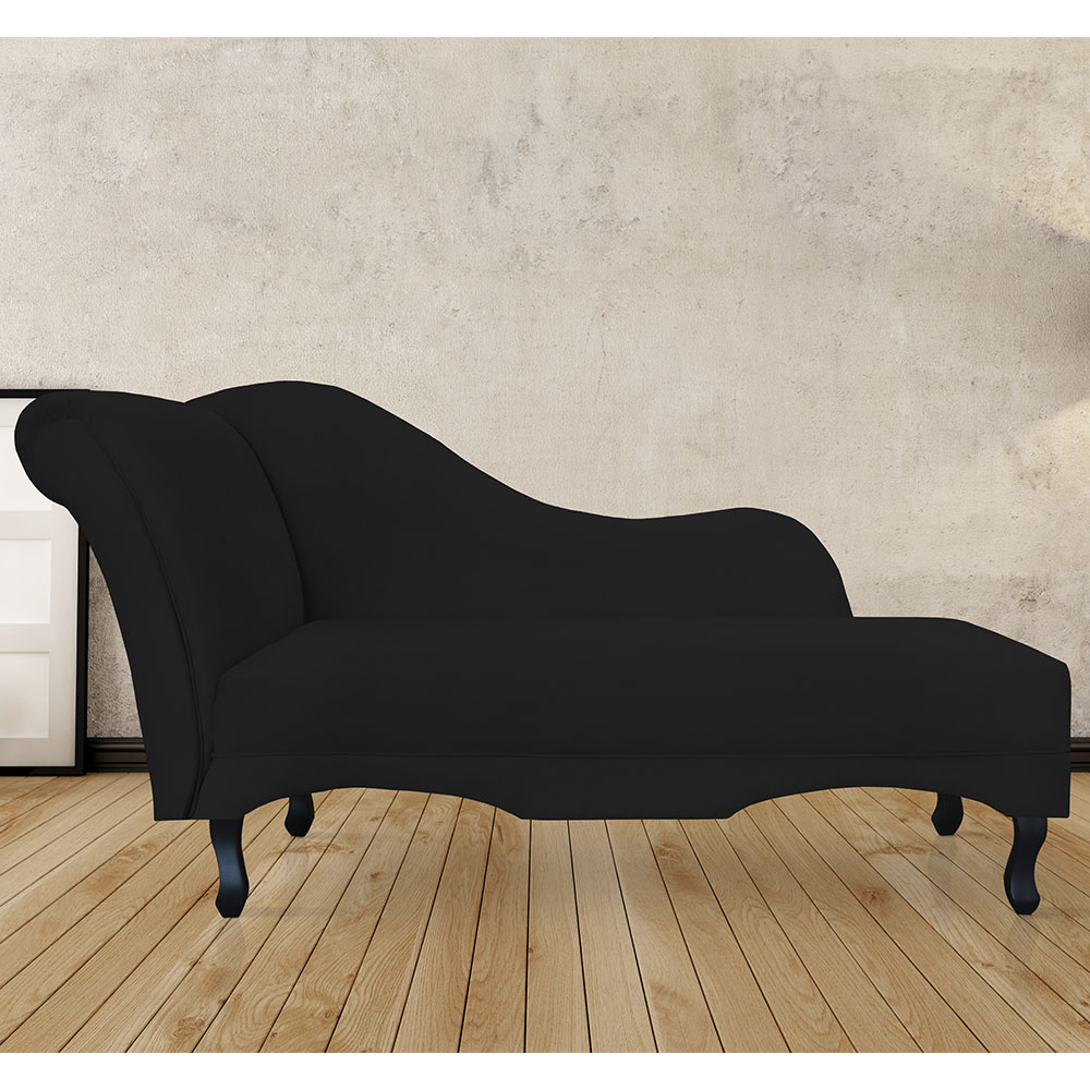 Recamier Namoradeira Divã Lado Direito Olivia Suede Preto - DS Estofados
