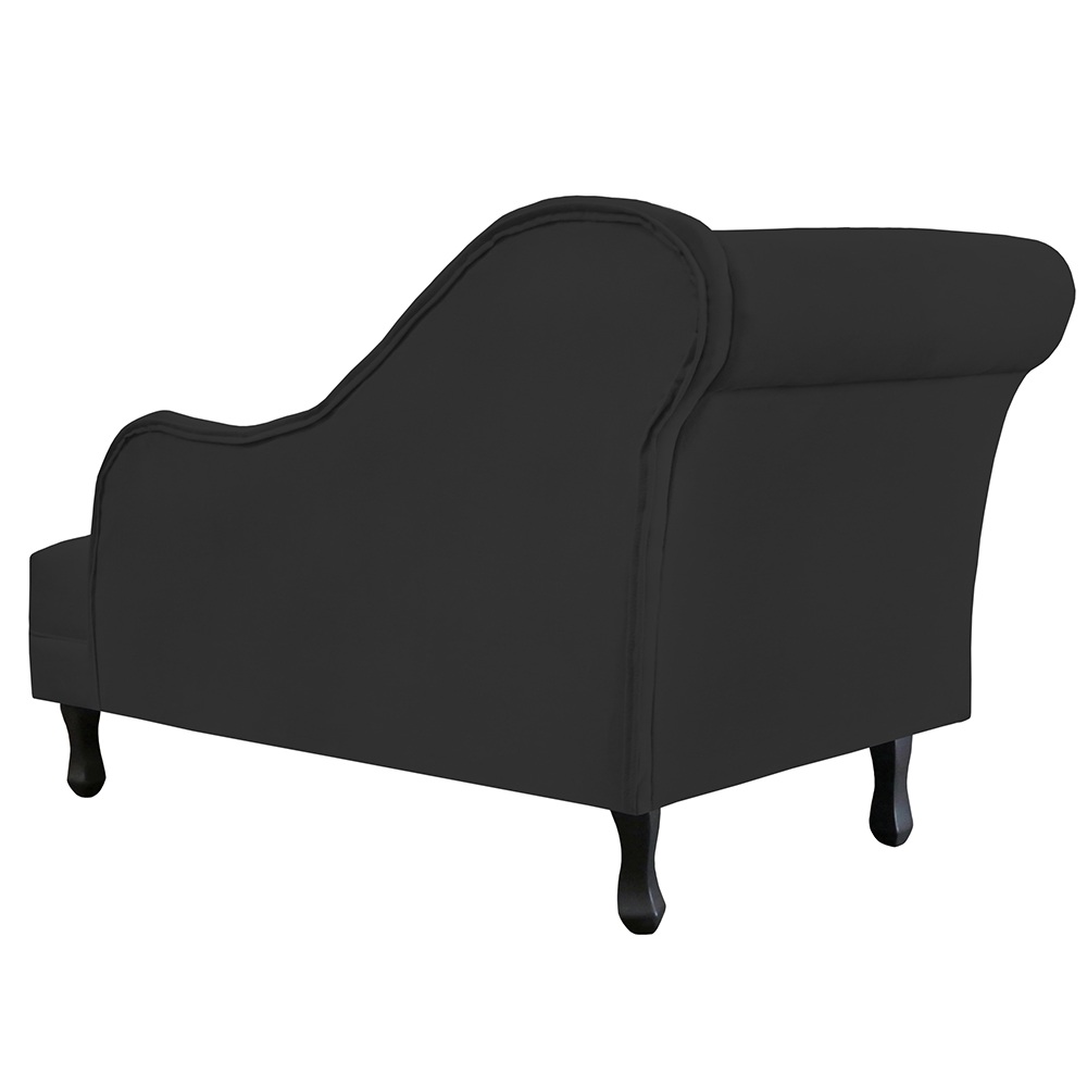 Recamier Namoradeira Divã Lado Direito Olivia Suede Preto - DS Estofados