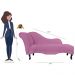Recamier Namoradeira Divã Lado Direito Olivia Suede Rosa - DS Estofados