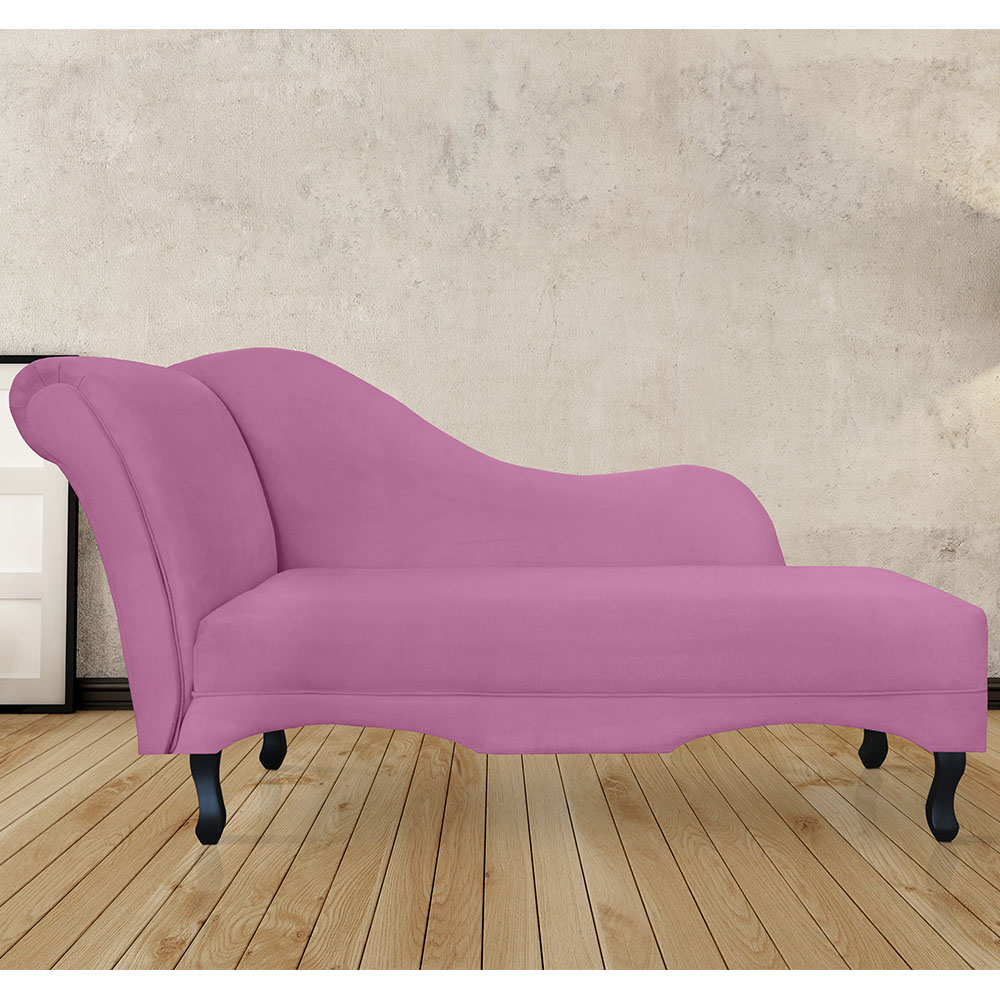Recamier Namoradeira Divã Lado Direito Olivia Suede Rosa - DS Estofados