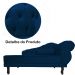 Recamier Namoradeira Divã Lado Esquerdo Larissa Suede Azul Marinho -Dellas Store