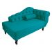 Recamier Namoradeira Divã Lado Esquerdo Larissa Suede Azul Turquesa