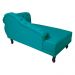 Recamier Namoradeira Divã Lado Esquerdo Larissa Suede Azul Turquesa