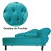 Recamier Namoradeira Divã Lado Esquerdo Larissa Suede Azul Turquesa