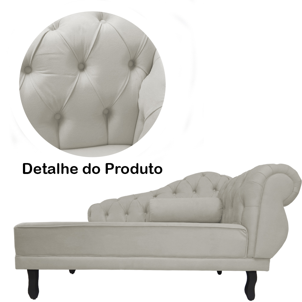 Recamier Namoradeira Divã Lado Esquerdo Larissa Suede Bege