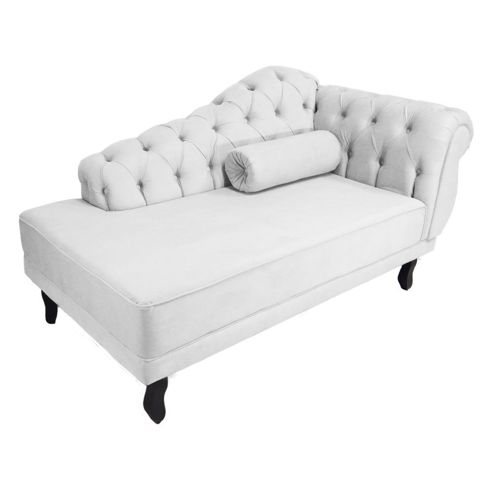 Recamier Namoradeira Divã Lado Esquerdo Larissa Suede Branco