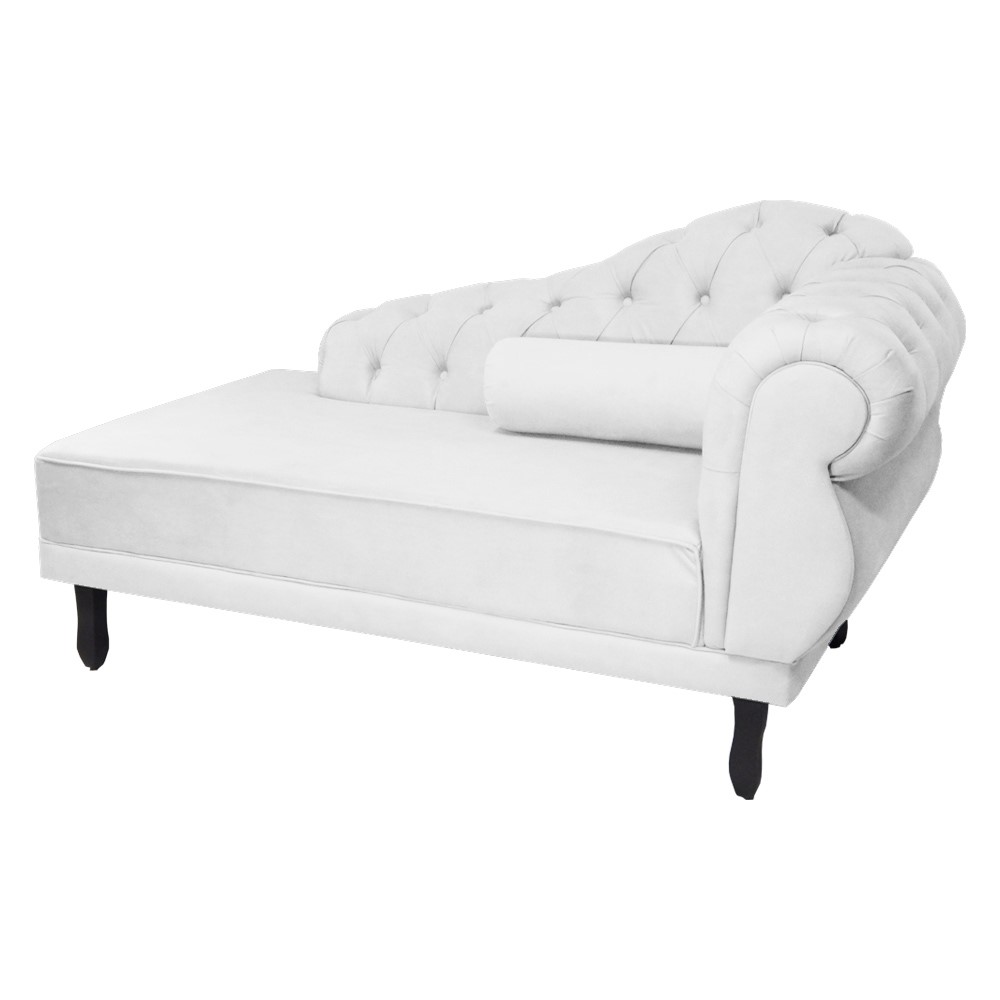 Recamier Namoradeira Divã Lado Esquerdo Larissa Suede Branco