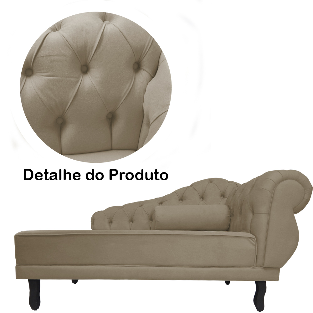 Recamier Namoradeira Divã Lado Esquerdo Larissa Suede Capuccino