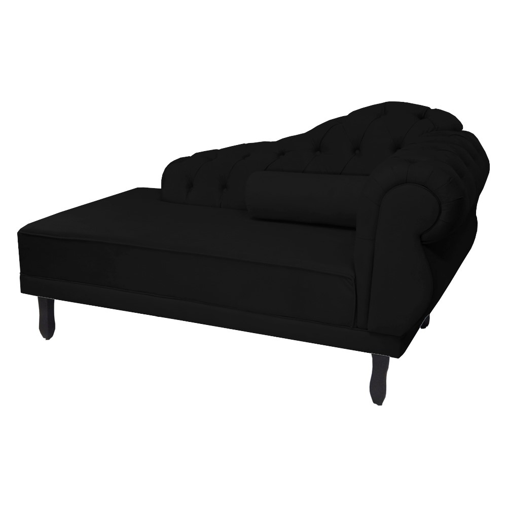 Recamier Namoradeira Divã Lado Esquerdo Larissa Suede Preto