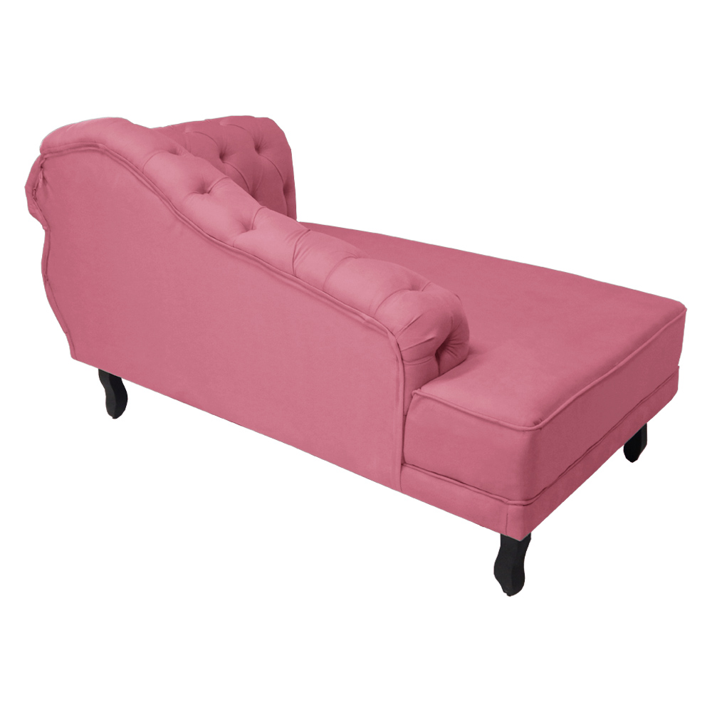 Recamier Namoradeira Divã Lado Esquerdo Larissa Suede Rosa