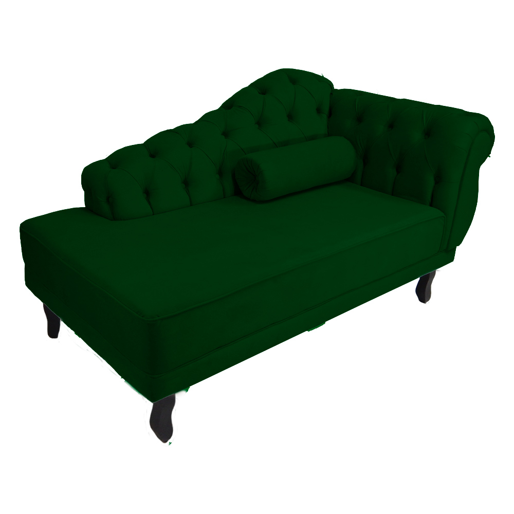 Recamier Namoradeira Divã Lado Esquerdo Larissa Suede Verde