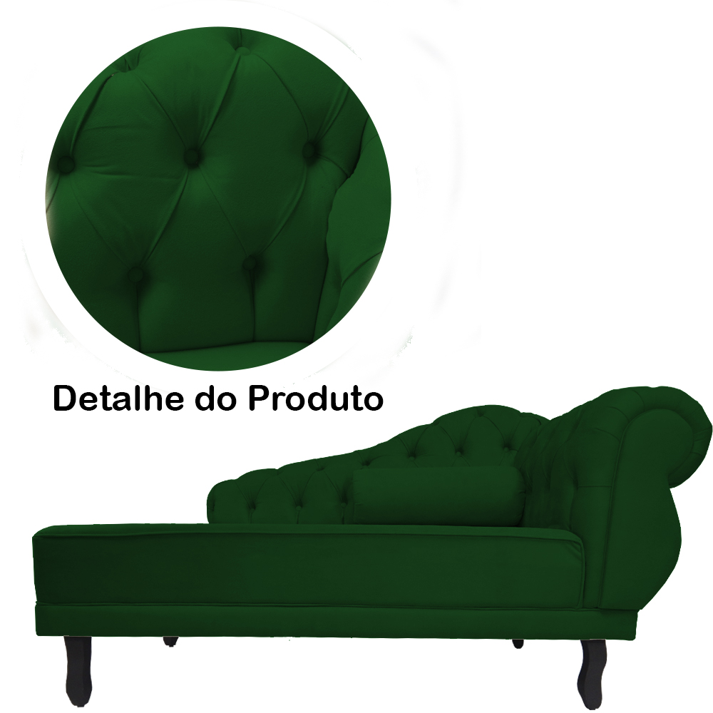 Recamier Namoradeira Divã Lado Esquerdo Larissa Suede Verde