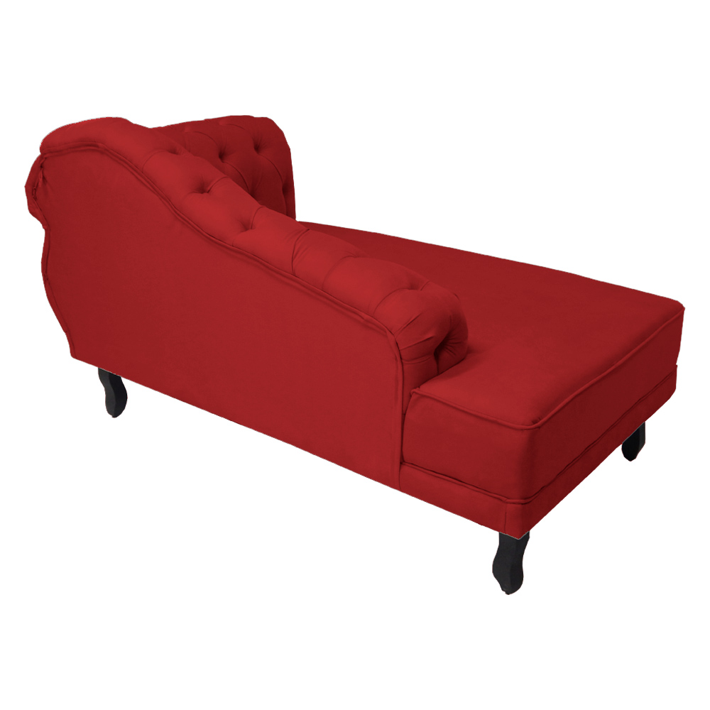 Recamier Namoradeira Divã Lado Esquerdo Larissa Suede Vermelho