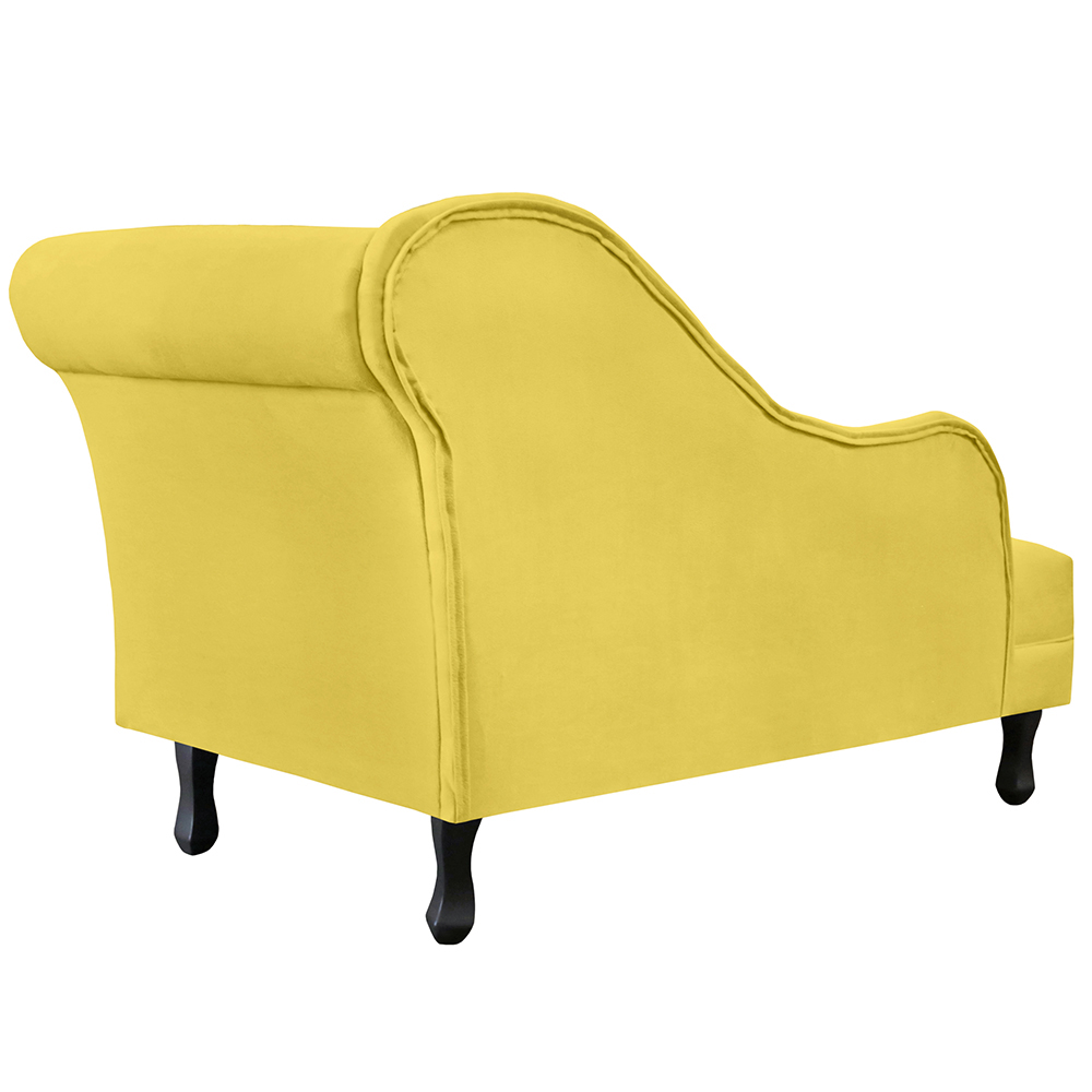 Recamier Namoradeira Divã Lado Esquerdo Olivia Suede Amarelo - DS Estofados