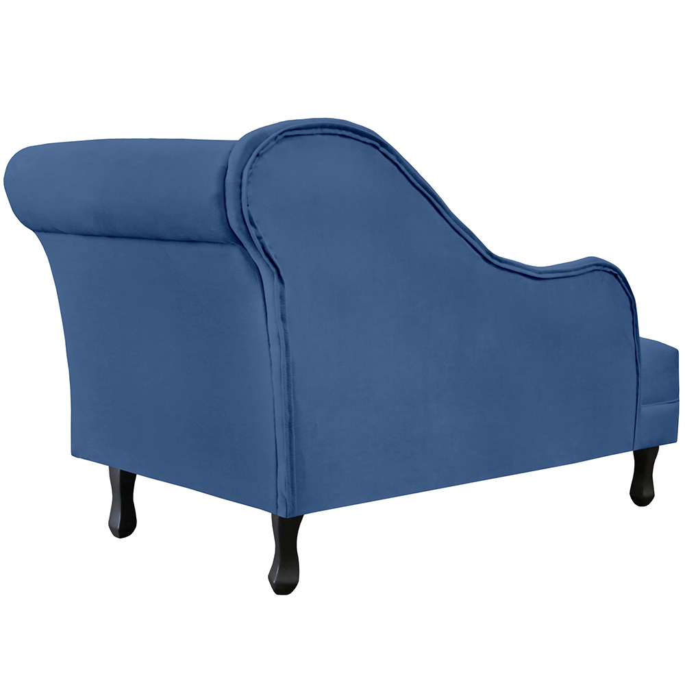 Recamier Namoradeira Divã Lado Esquerdo Olivia Suede Azul Marinho - DS Estofados