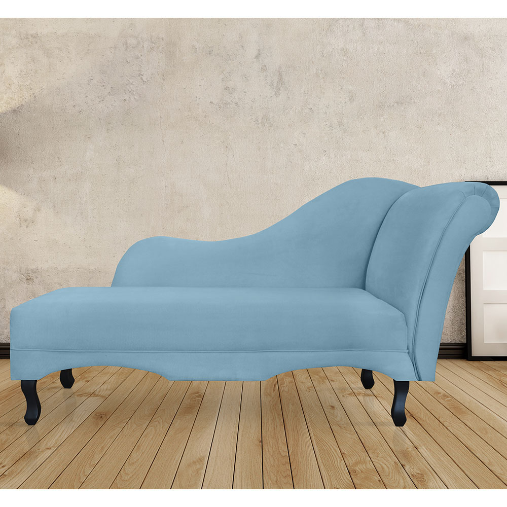 Recamier Namoradeira Divã Lado Esquerdo Olivia Suede Azul Turquesa - DS Estofados