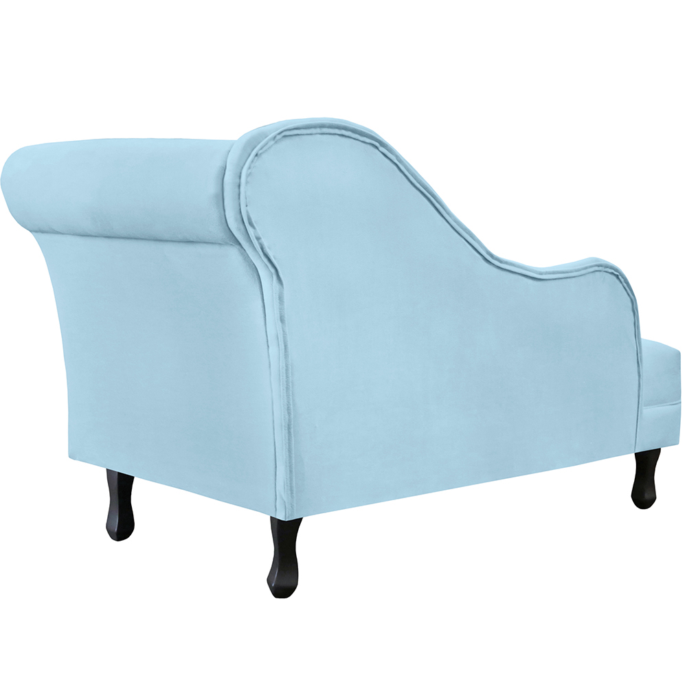 Recamier Namoradeira Divã Lado Esquerdo Olivia Suede Azul Turquesa - DS Estofados