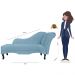 Recamier Namoradeira Divã Lado Esquerdo Olivia Suede Azul Turquesa - DS Estofados