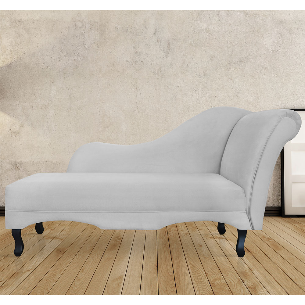 Recamier Namoradeira Divã Lado Esquerdo Olivia Suede Branco - DS Estofados