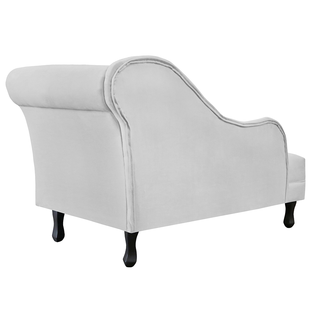 Recamier Namoradeira Divã Lado Esquerdo Olivia Suede Branco - DS Estofados