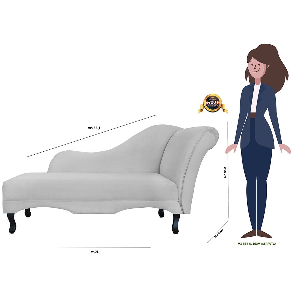 Recamier Namoradeira Divã Lado Esquerdo Olivia Suede Branco - DS Estofados