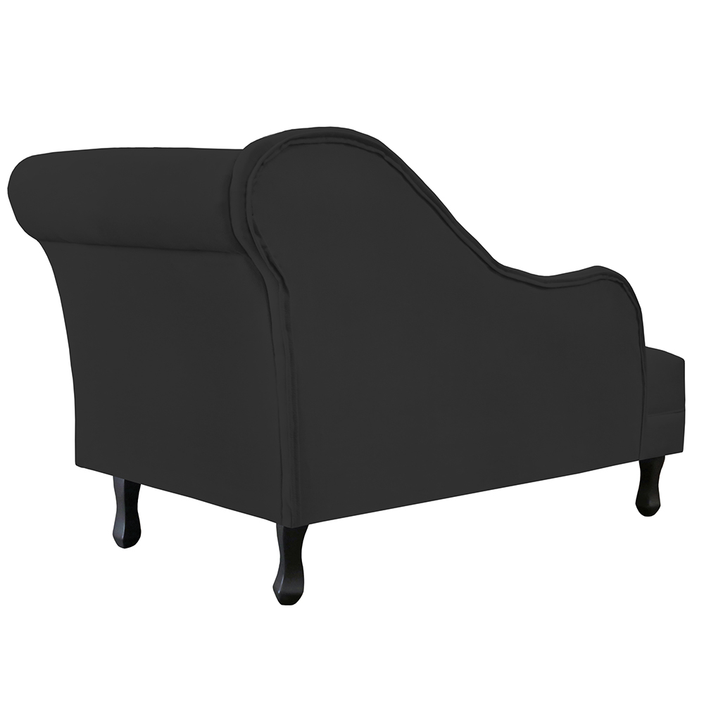 Recamier Namoradeira Divã Lado Esquerdo Olivia Suede Preto - DS Estofados