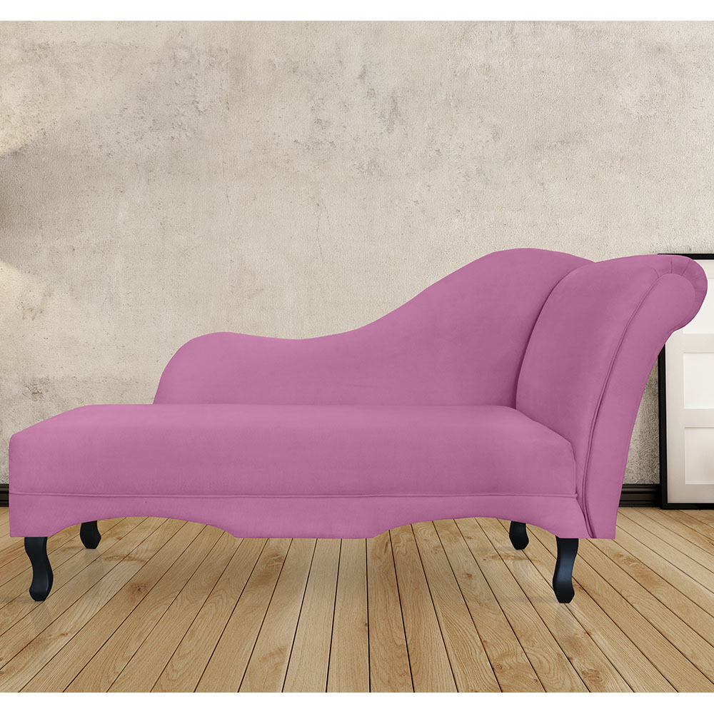 Recamier Namoradeira Divã Lado Esquerdo Olivia Suede Rosa - DS Estofados