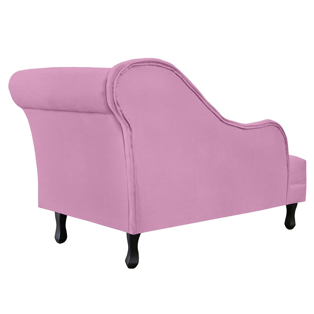 Recamier Namoradeira Divã Lado Esquerdo Olivia Suede Rosa - DS Estofados