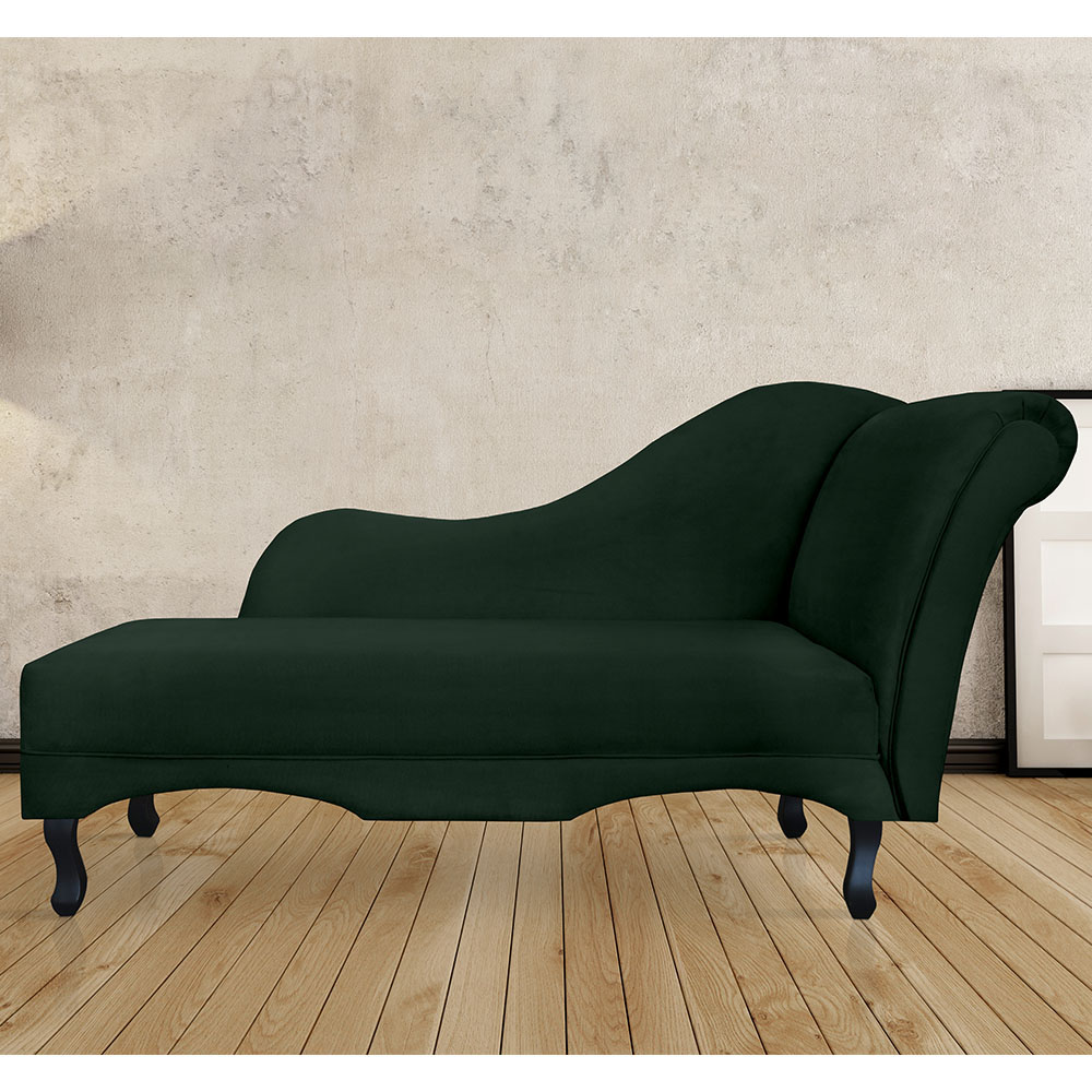 Recamier Namoradeira Divã Lado Esquerdo Olivia Suede Verde - DS Estofados