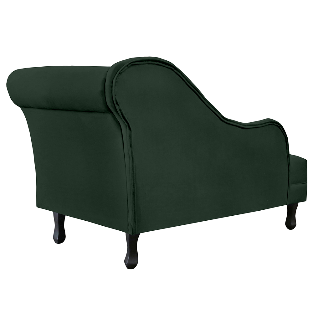 Recamier Namoradeira Divã Lado Esquerdo Olivia Suede Verde - DS Estofados