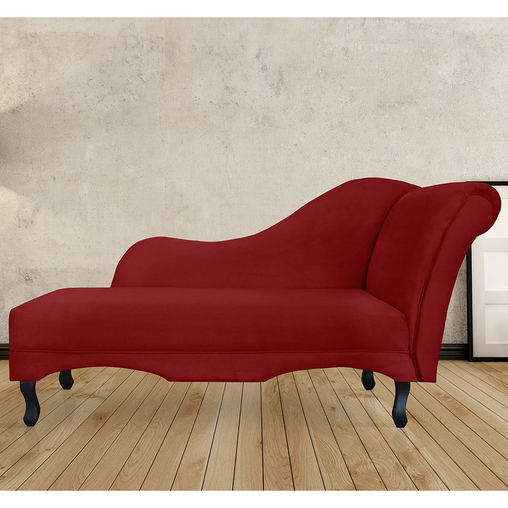 Recamier Namoradeira Divã Lado Esquerdo Olivia Suede Vermelho - DS Estofados