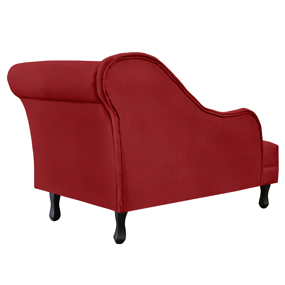 Recamier Namoradeira Divã Lado Esquerdo Olivia Suede Vermelho - DS Estofados