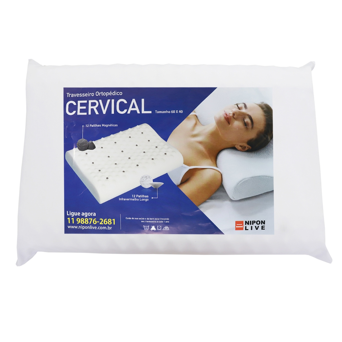Travesseiro Cervical Magnético Ortopédico Original