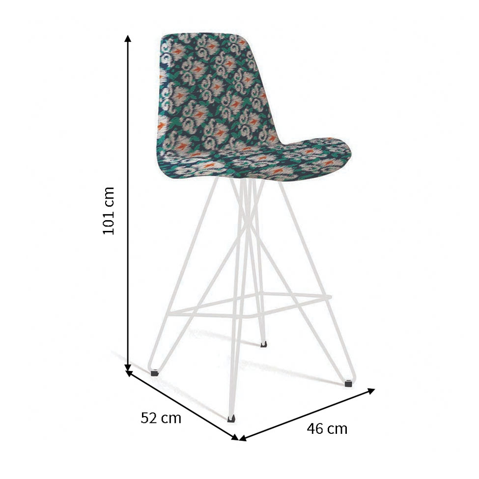 Banqueta Eames Butterfly Branca e Verde