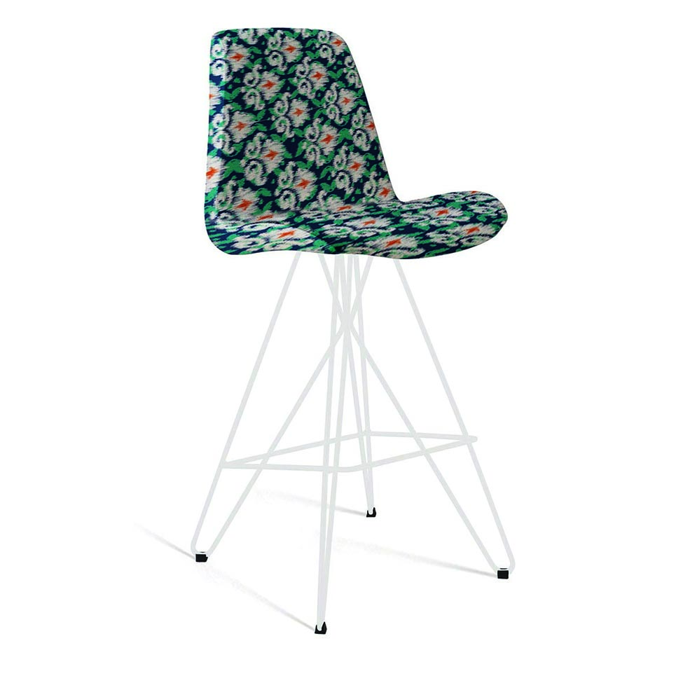 Banqueta Eames Butterfly Branca e Verde
