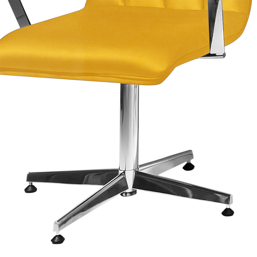 Cadeira de Escritório Diretor Egg Suede Amarelo