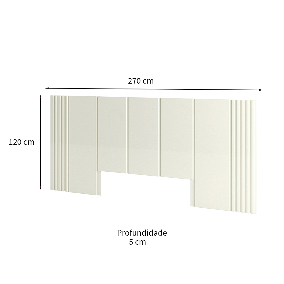 Cabeceira Casal Fortaleza Off White 270 cm