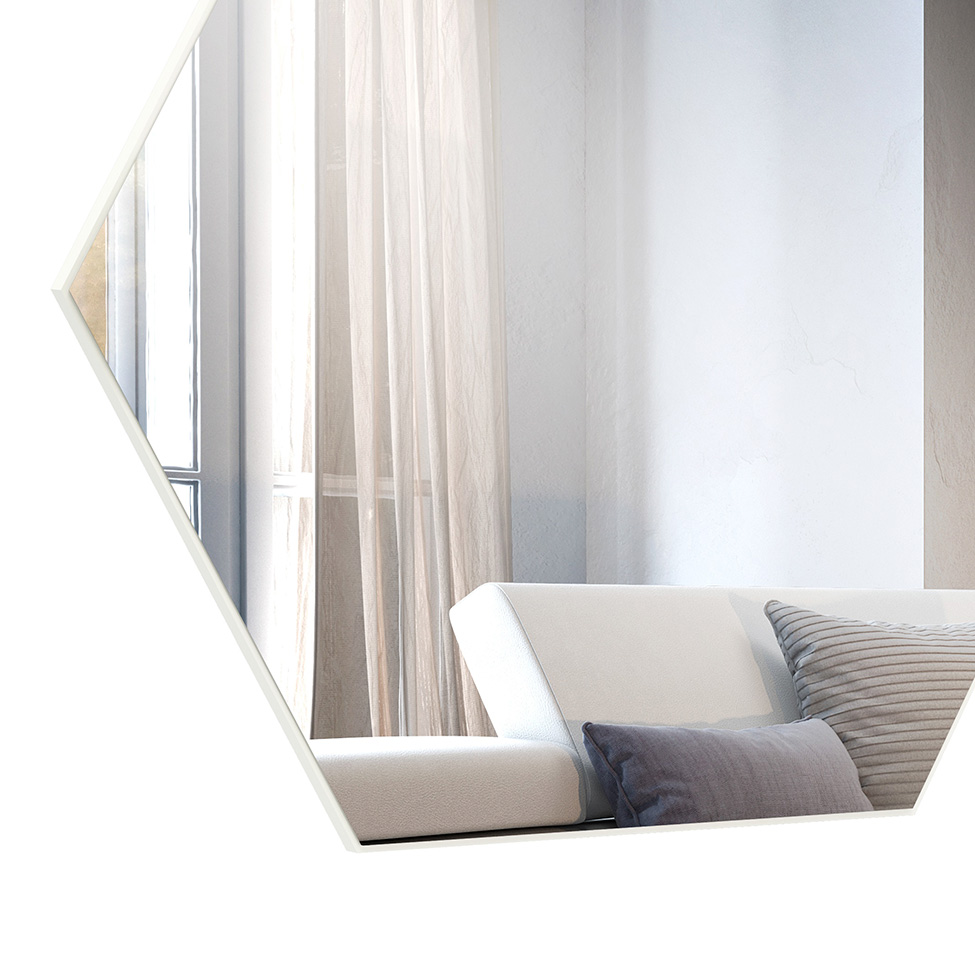 Espelho Hexagonal Dama Off White 52x45 cm