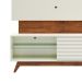 Estante para Home Theater e TV 55 Polegadas San Polo Off White e Madeira