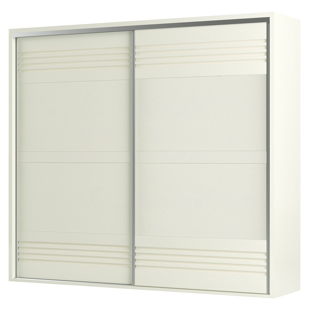 Guarda Roupa Casal 267cm 2 Portas de Correr 100% MDF TW603 Off White - Dalla Costa