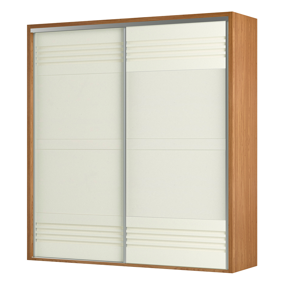 Guarda-Roupa Casal Caribe 2 Portas 2 Gavetas Freijó e Off White 229 cm