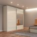 Guarda Roupa Casal com Espelho 223cm 2 Portas 100% MDF TW602E Off White - Dalla Costa
