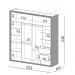 Guarda Roupa Casal com Espelho 223cm 2 Portas 100% MDF TW602E Off White - Dalla Costa